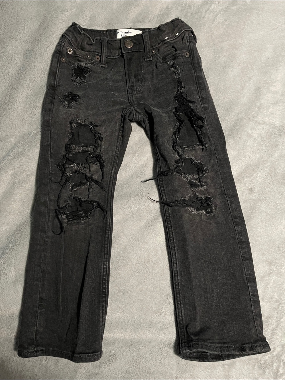 Abercrombie & Fitch Boys' Black Distressed Jeans